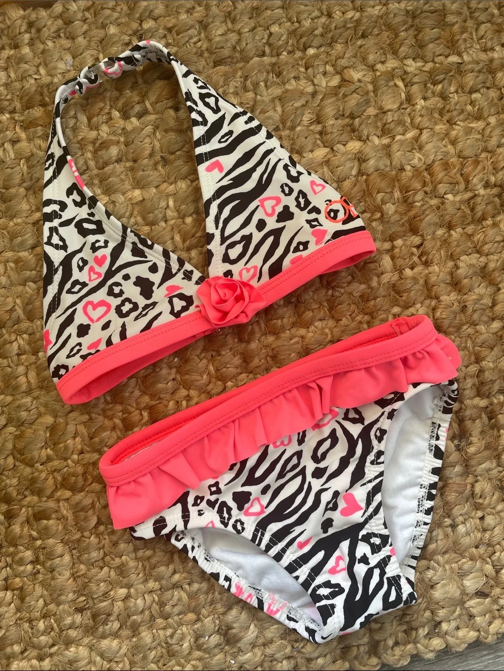 OP Toddlers' 2-piece Swim Suit with Bright Coral Trim